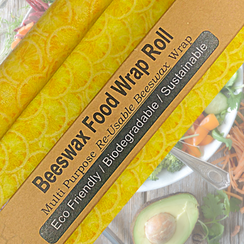 Beeswax Food Wrap Roll. A Biodegradable eco friendly beeswax food wrap roll. Beeswax wraps are the best replacement for plastic. Bright colors and biodegradable packaging. Reusable beeswax food wrap roll. Handmade beeswax wraps, Made in Nova Scotia. Canada