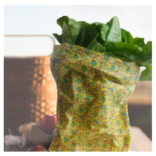 Beeswax Wrap Beeswax Bag. A Biodegradable environmentally friendly beeswax wrap handmade in Nova Scotia, Canada. Wrap lettuce, Keep food fresh longer. Bright colors.